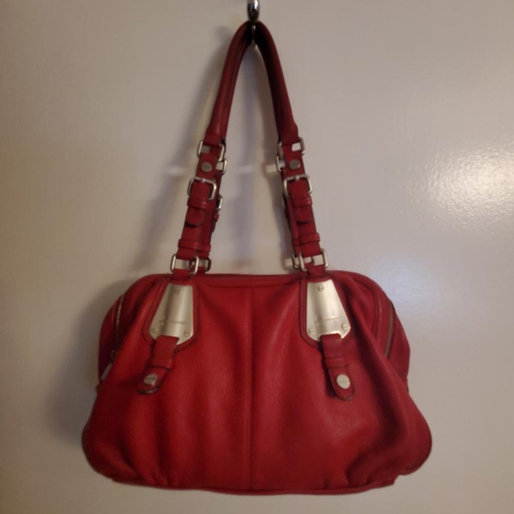B Makowsky Red 100% Leather Purse